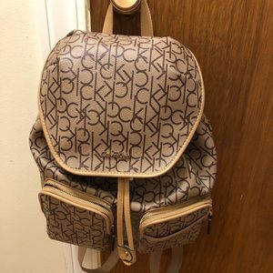 Light brown/dark brown Calvin Klein backpack